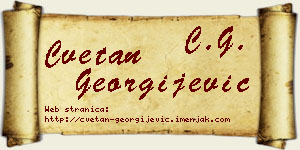 Cvetan Georgijević vizit kartica